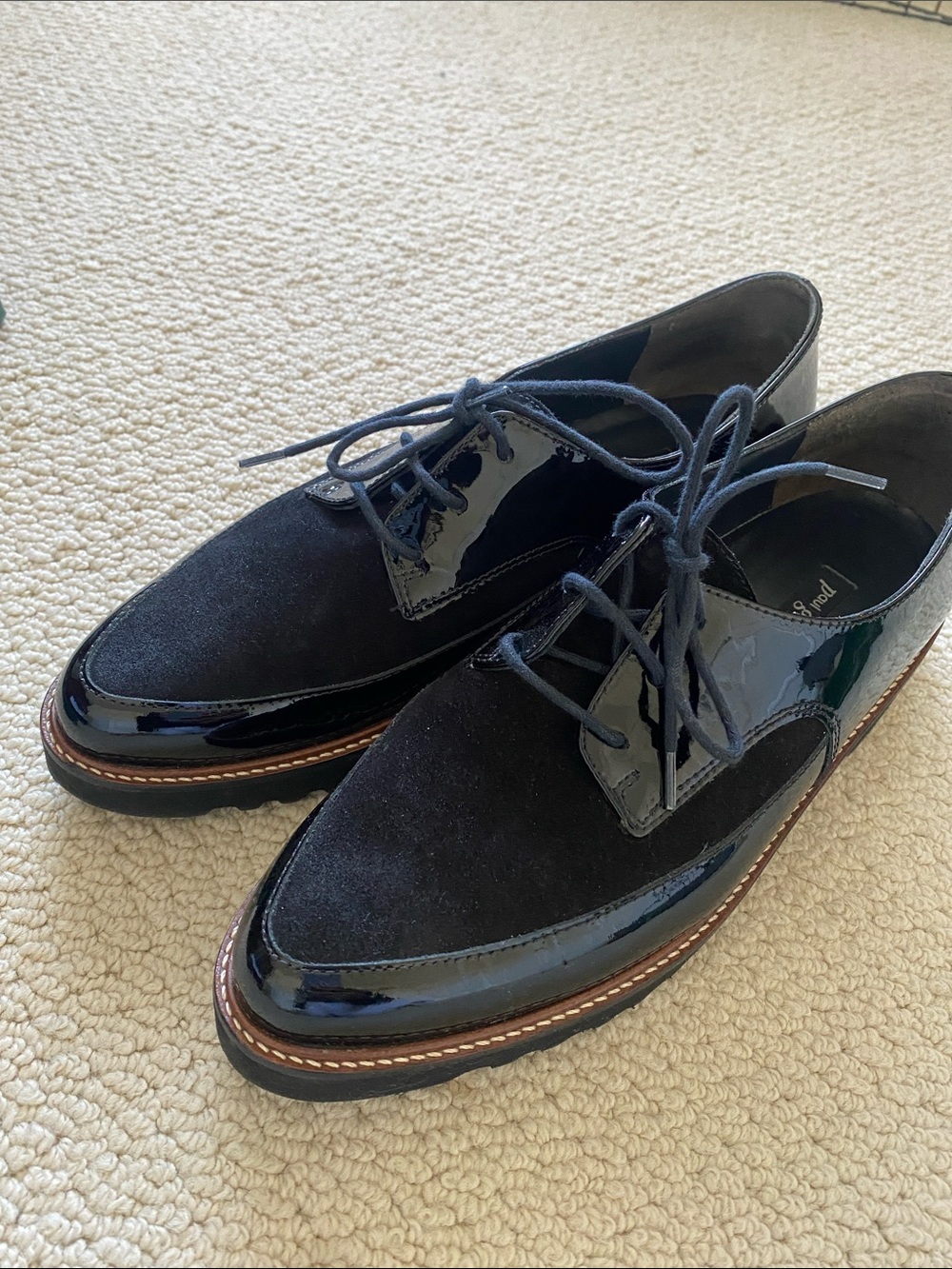 Paul Green black patent and suede loafer